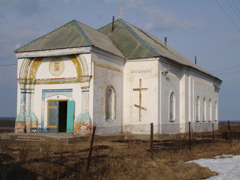 Семуково. Церковь Николая Чудотворца. общий вид в ландшафте