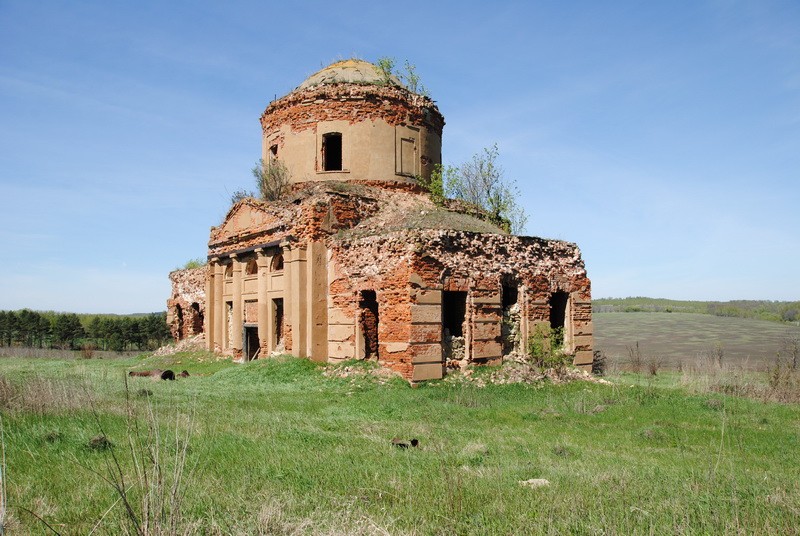 Знаменское (Девочкино), урочище. Церковь Спаса Нерукотворного Образа. фасады