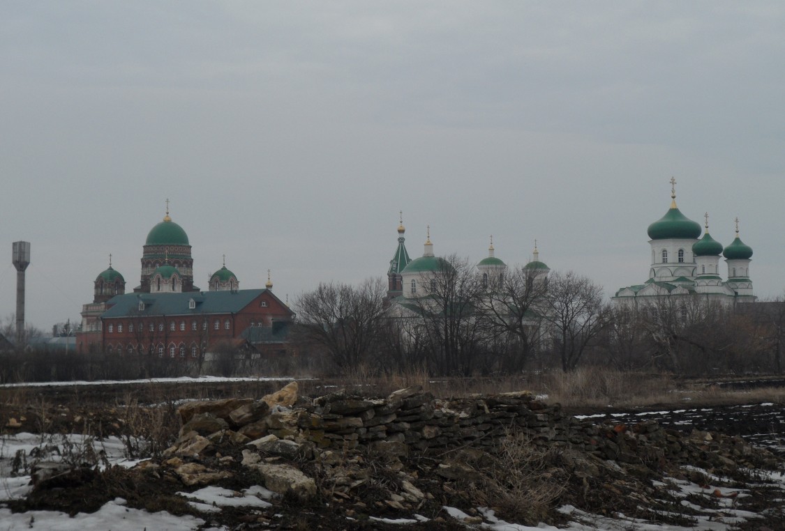 Троекуровский Дмитриевский Иларионовский женский монастырь, Троекурово (Лебедянский район, Липецкая область). общий вид в ландшафте