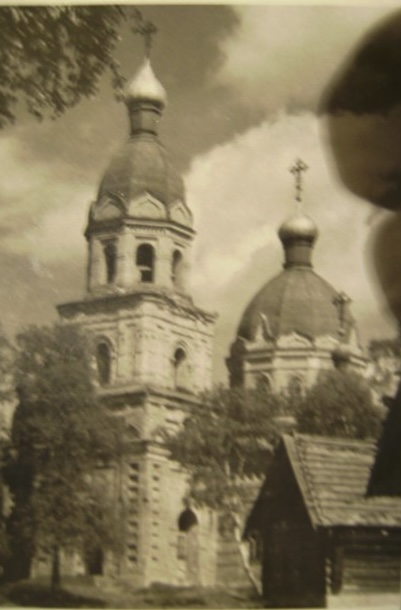 Церковь Благовещения Пресвятой Богородицы, Раевское (Максатихинский район, Тверская область). архивная фотография, Благовещенский храм с. Раевское. Фото 1950-х гг.