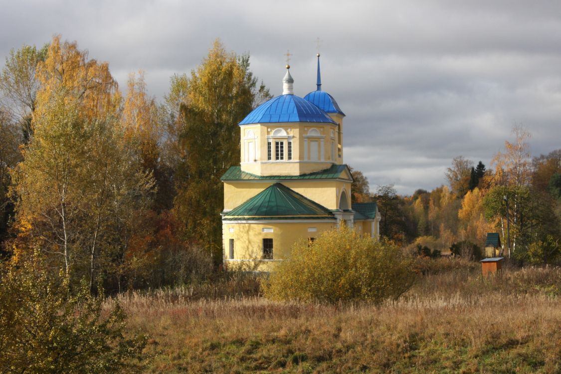 Озеряево. Церковь Покрова Пресвятой Богородицы. общий вид в ландшафте