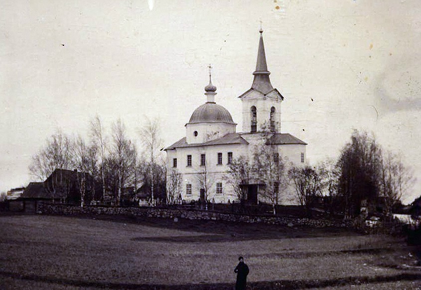 Глубокое. Церковь Георгия Победоносца. архивная фотография, фото начало 20 века.  Из коллекции Е.И. Ступкина с http://matveevo.prihod.ru/khramy_vyshnevolockogo_uezda/view/id/29352