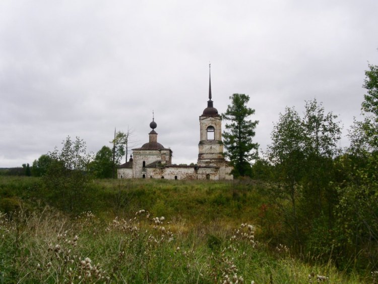 Церковь Благовещения Пресвятой Богородицы, Туглим, урочище (Ленский район, Архангельская область). общий вид в ландшафте, вид с севера