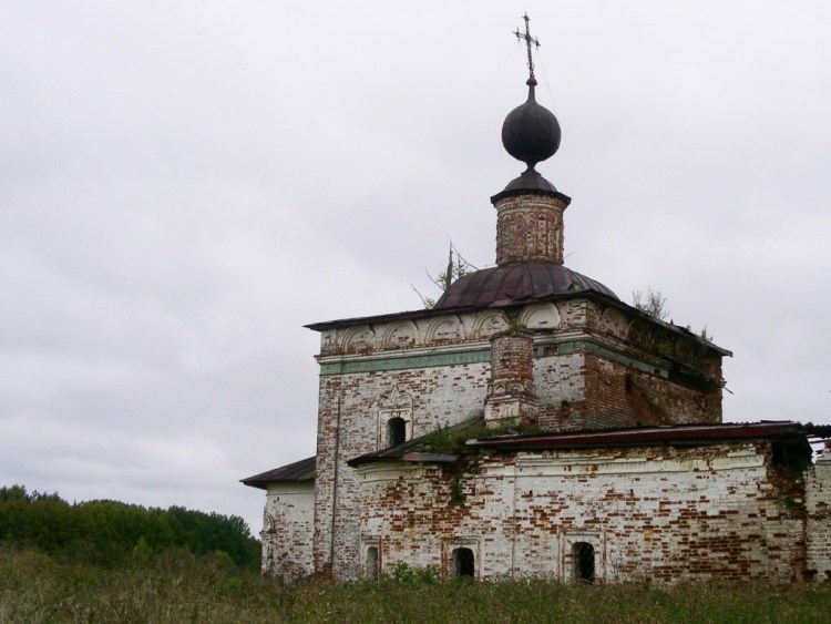 Церковь Благовещения Пресвятой Богородицы, Туглим, урочище (Ленский район, Архангельская область). фасады, северный придел и основной объем, вид с северо-запада