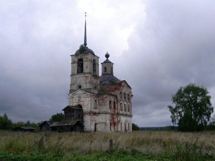 Церковь Воскресения Христова, Урдома (Бережная) (Ленский район, Архангельская область). общий вид в ландшафте, вид с юго-запада