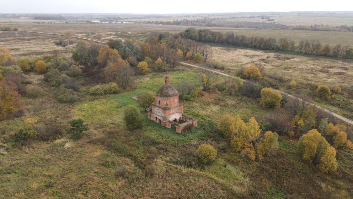 Церковь Николая Чудотворца, Гришово (Бабынинский район, Калужская область). общий вид в ландшафте
