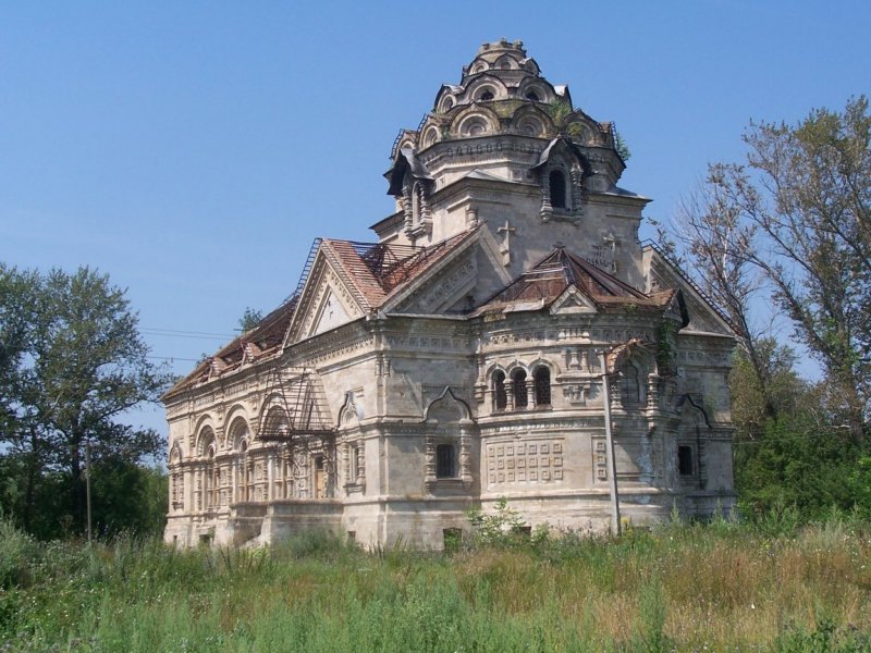 Берёзовка. Церковь Димитрия Солунского. фасады, Церковь Димитрия Солунского, вид с юго-востока