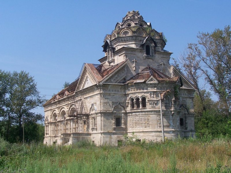 Церковь Димитрия Солунского, Берёзовка (Данковский район, Липецкая область). фасады, Церковь Димитрия Солунского, вид с юго-востока