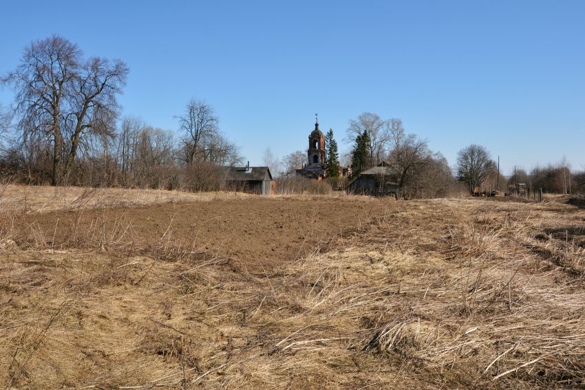 Церковь Благовещения Пресвятой Богородицы, Будимирово (Калязинский район, Тверская область). общий вид в ландшафте, Вид на село с запада