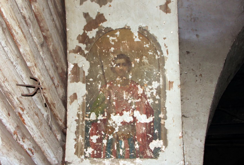 Курчум. Церковь Екатерины. интерьер и убранство, сохранившийся фрагмент росписи