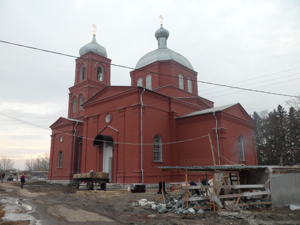 Церковь Сергия Радонежского, Сергиевское (Краснинский район, Липецкая область). фасады, заново отстроили всю храмовую часть