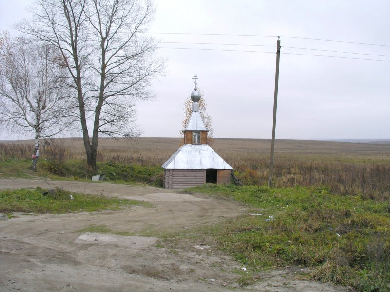 Неизвестная надкладезная часовня, Бояновичи (Хвастовичский район, Калужская область). общий вид в ландшафте