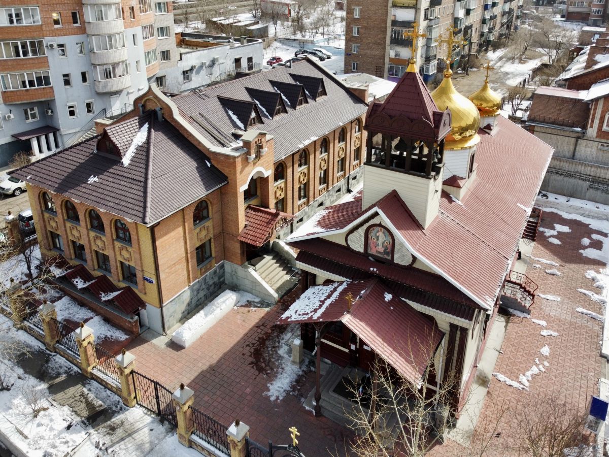 Собор Воскресения Христова, Чита (Чита, город, Забайкальский край). общий вид в ландшафте, Вид с СЗ
