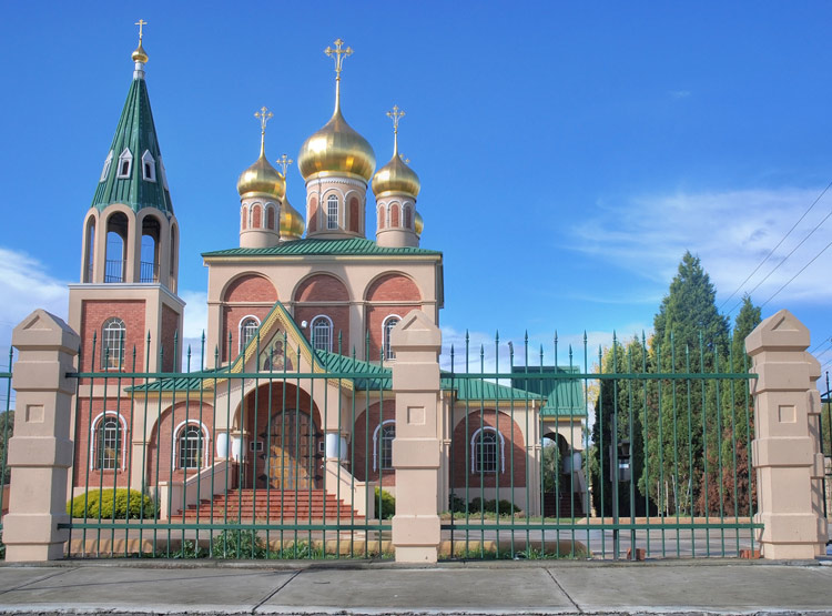 Мельбурн. Собор Покрова Пресвятой Богородицы. фасады, Вид с запада, с Харрисон-стрит. 