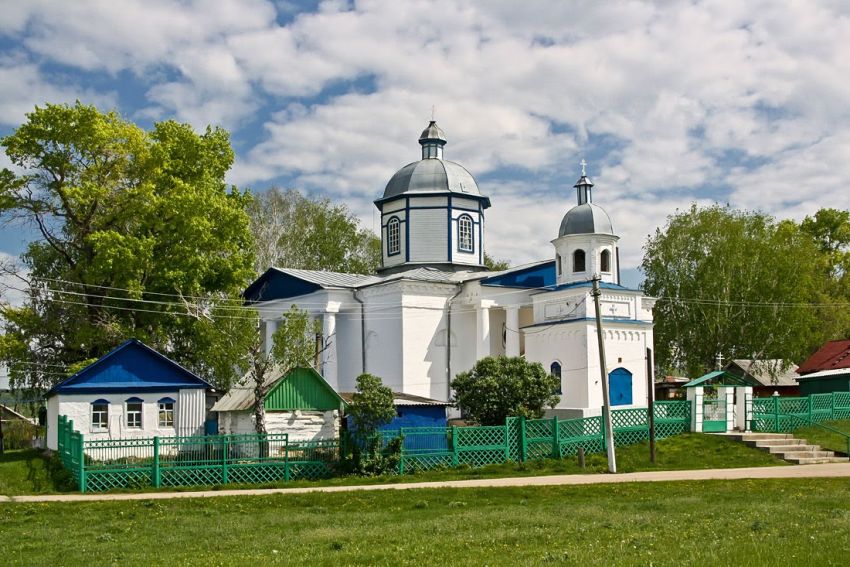 Старые Сосны. Церковь Михаила Архангела. общий вид в ландшафте