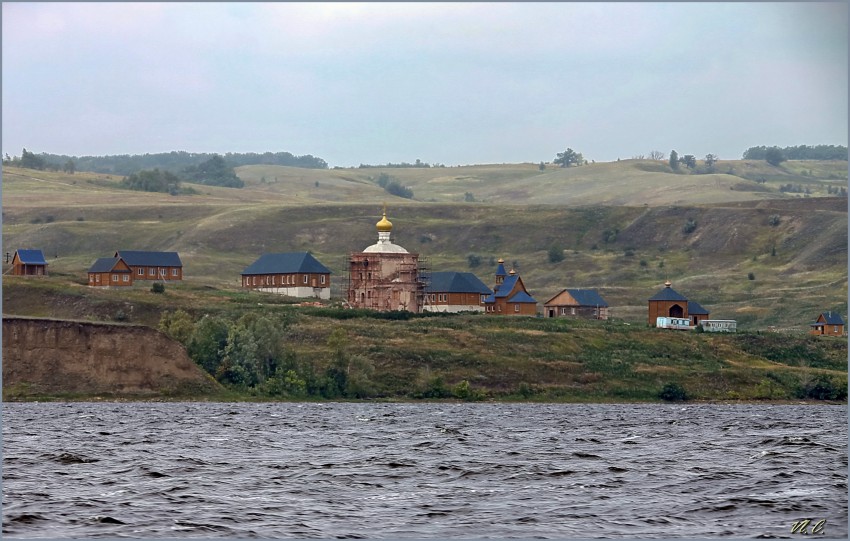 Кашпирский монастырь, урочище. Симеоновский Благовещенский мужской монастырь. общий вид в ландшафте