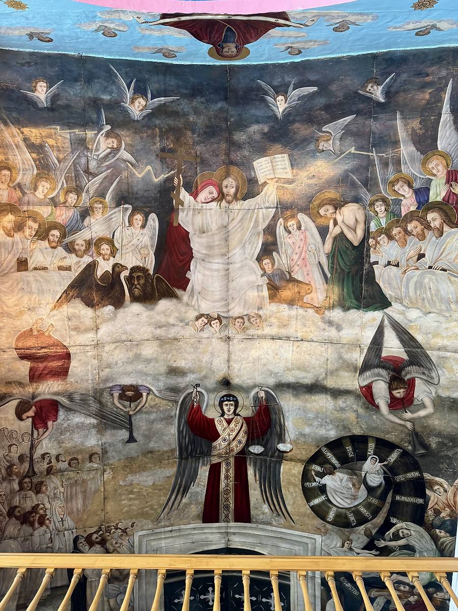 Роспись свода трапезной, интерьер и убранство. Церковь Николая Чудотворца, Гремячево (Кулебакский район, Нижегородская область)