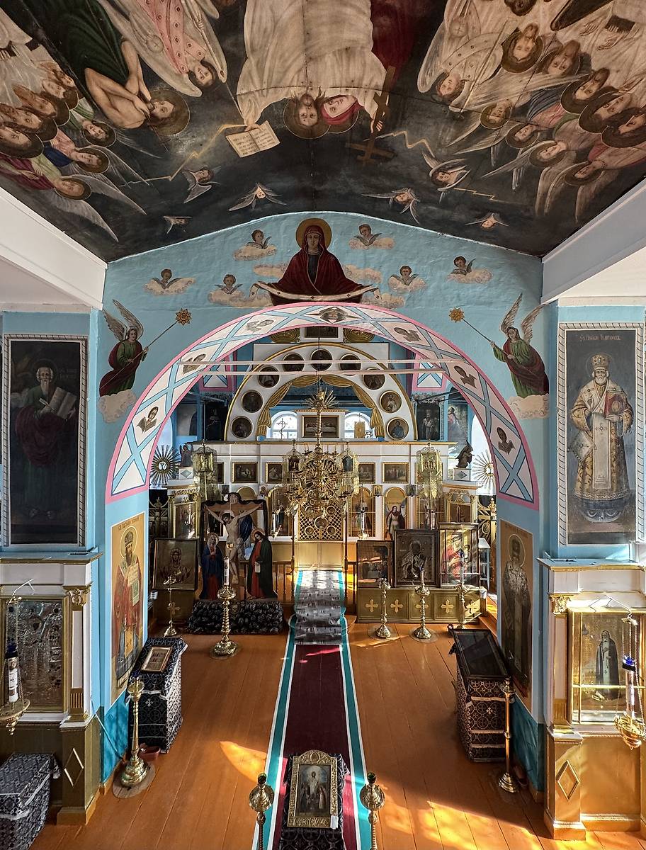 Вид с хоров, интерьер и убранство. Церковь Николая Чудотворца, Гремячево (Кулебакский район, Нижегородская область)