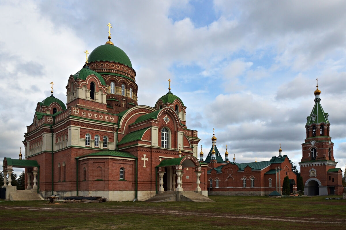 Троекуровский Дмитриевский Иларионовский женский монастырь. Собор Владимирской иконы Божией Матери, Троекурово (Лебедянский район, Липецкая область). фасады
