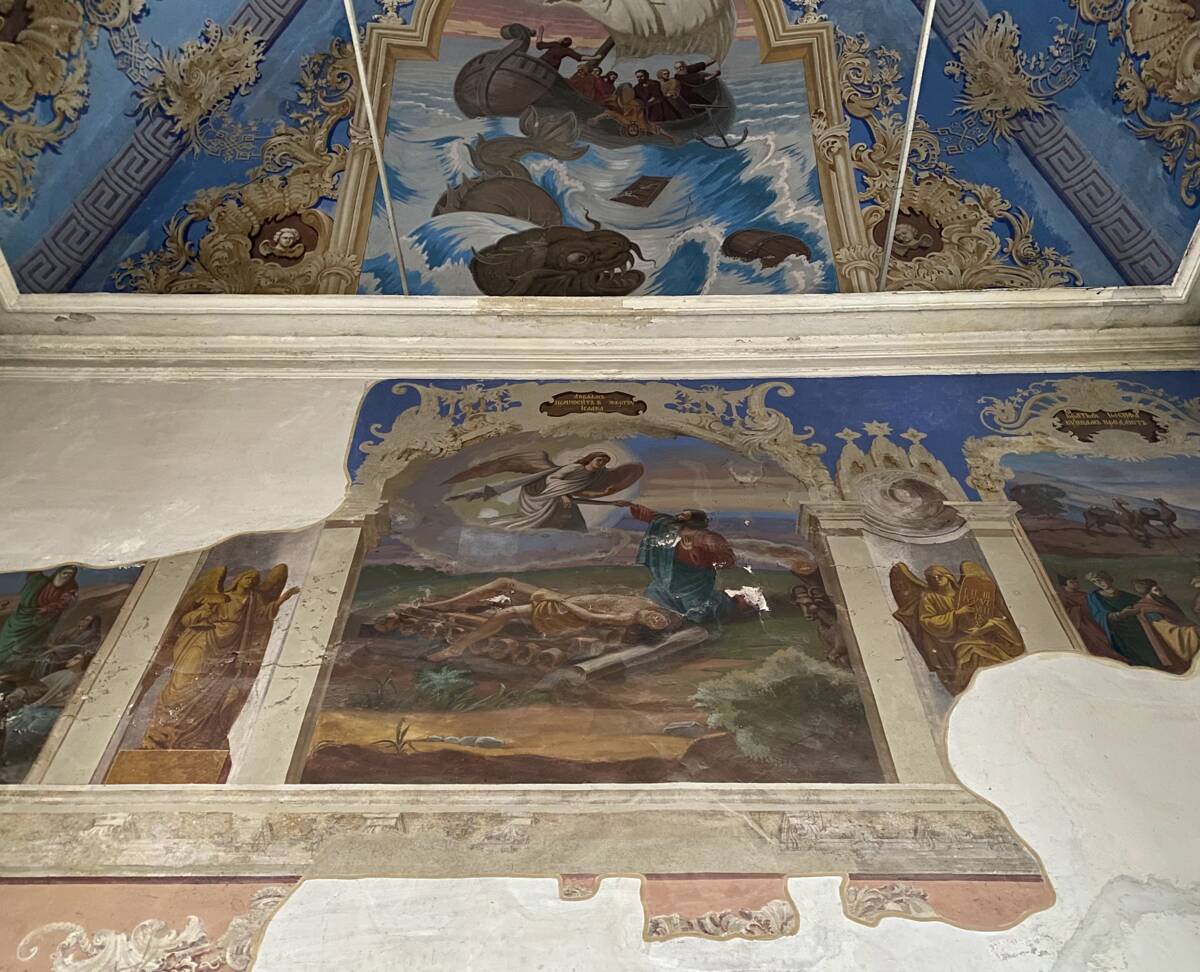 Церковь Воскресения Христова, Бурмакино, село (Некрасовский район, Ярославская область). интерьер и убранство, Основной объём, роспись западной стены