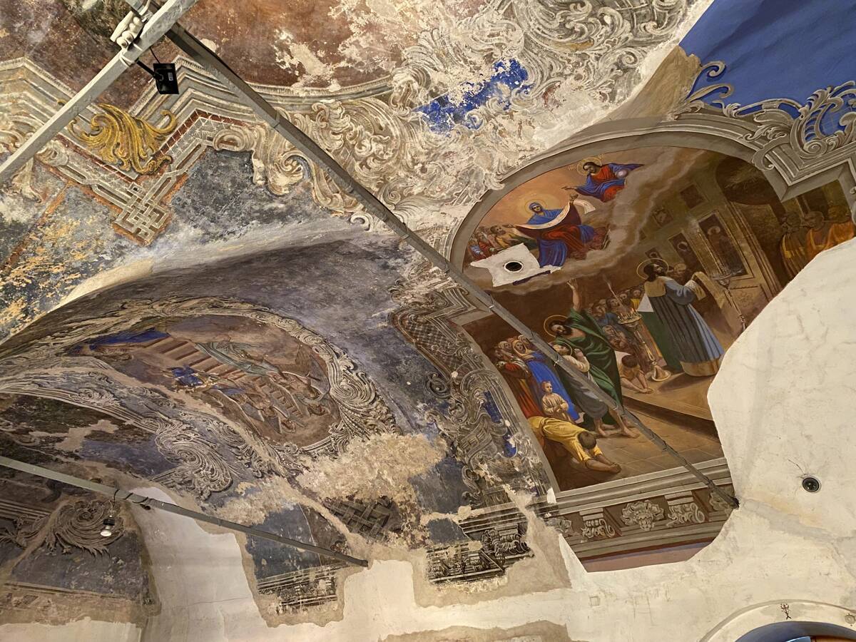 Церковь Воскресения Христова, Бурмакино, село (Некрасовский район, Ярославская область). интерьер и убранство, Трапезная, роспись свода