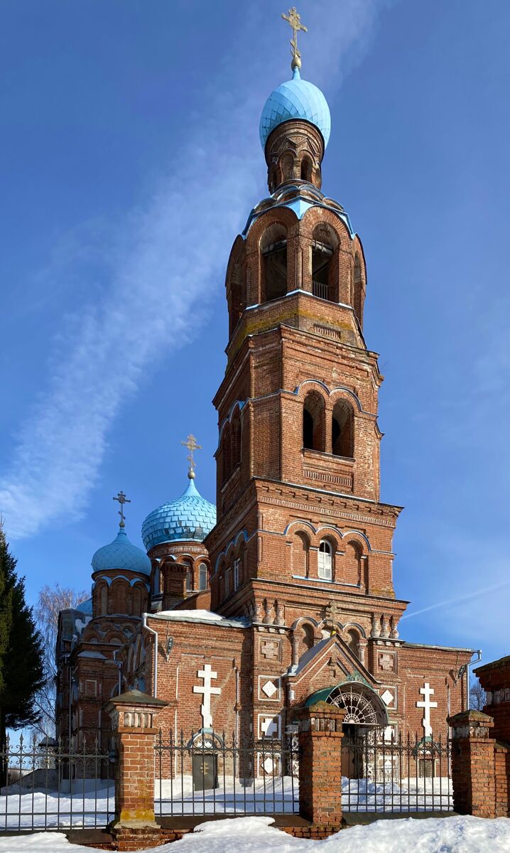 Церковь Казанской иконы Божией Матери (новая), Смолдеярово (Лаишевский район, Республика Татарстан). фасады, Вид с северо-запада