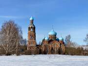 Церковь Казанской иконы Божией Матери (новая), Вид с юга от въезда в село<br>, Смолдеярово, Лаишевский район, Республика Татарстан