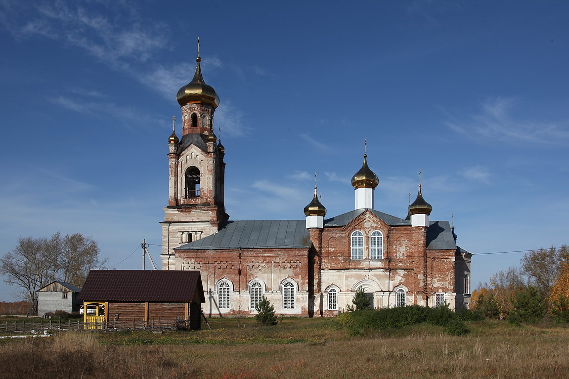 Церковь Усекновения главы Иоанна Предтечи, Крестовское (Шадринский район и г. Шадринск, Курганская область). фасады, Южный фасад