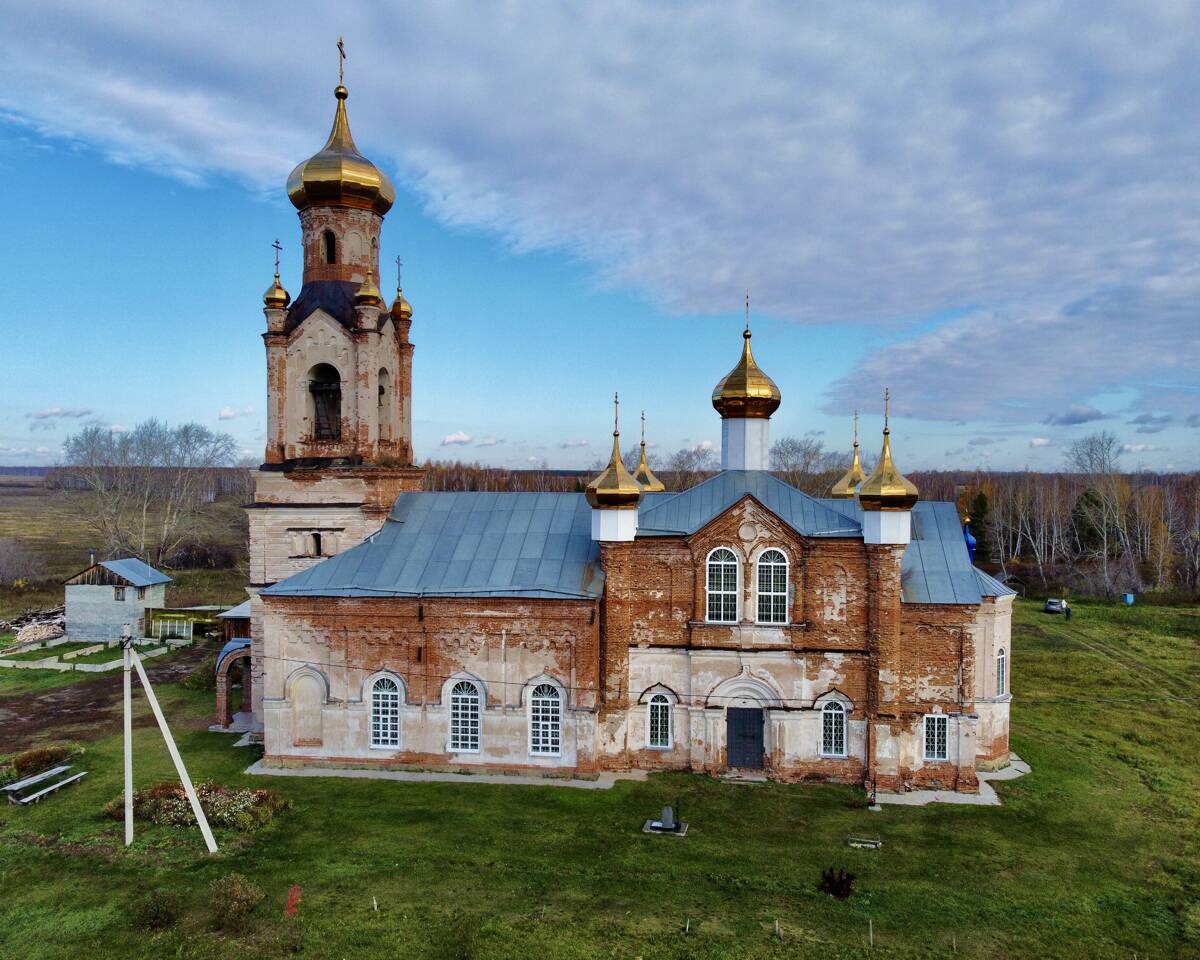 Церковь Усекновения главы Иоанна Предтечи, Крестовское (Шадринский район и г. Шадринск, Курганская область). фасады, Южный фасад