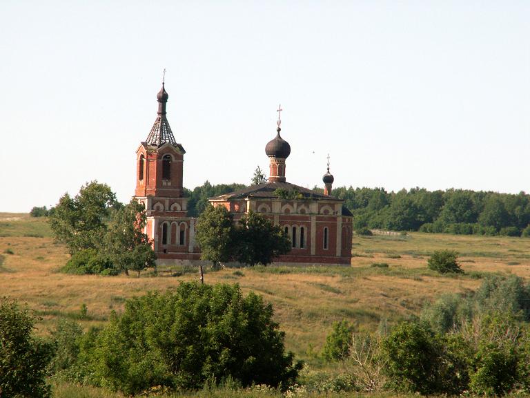 Церковь Казанской иконы Божией Матери, Бураково (Спасский район, Республика Татарстан). общий вид в ландшафте