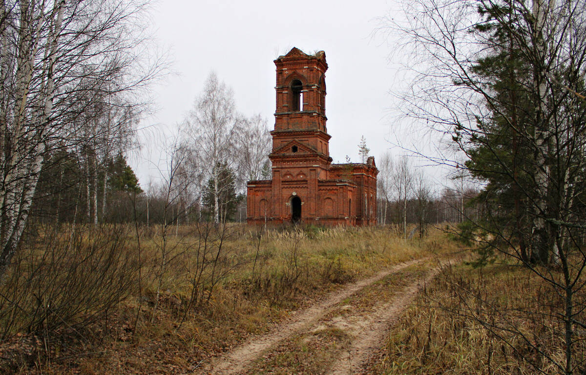 Церковь Сергия Радонежского, Пьянгус (Меленковский район, Владимирская область). общий вид в ландшафте
