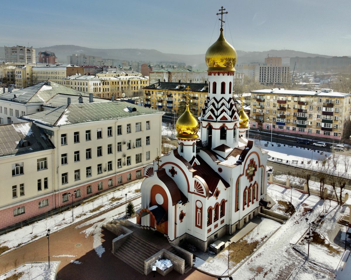 Церковь Луки (Войно-Ясенецкого) при Государственной медицинской академии, Чита (Чита, город, Забайкальский край). общий вид в ландшафте, Вид с запада