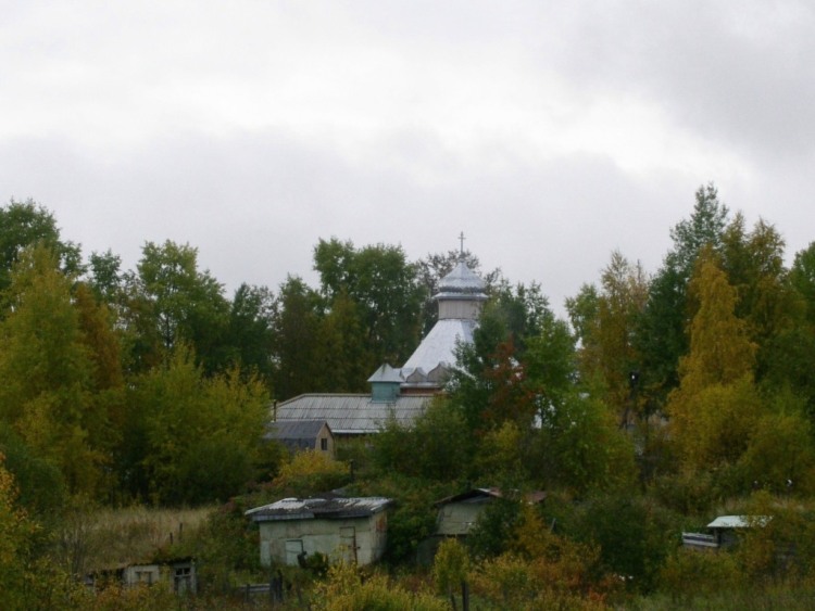 Микунь. Церковь Успения Пресвятой Богородицы. общий вид в ландшафте, вид с севера