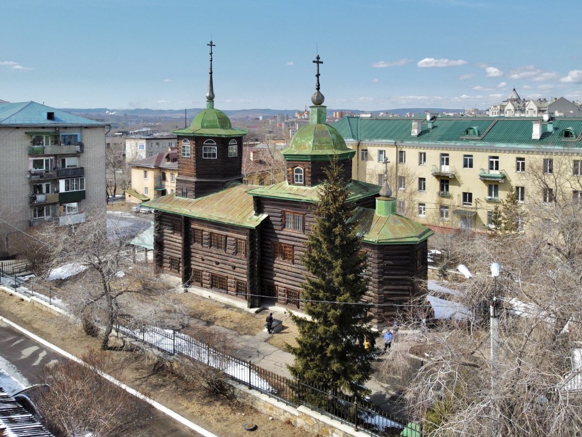 Церковь Михаила Архангела, Чита (Чита, город, Забайкальский край). общий вид в ландшафте, Вид с ЮВ