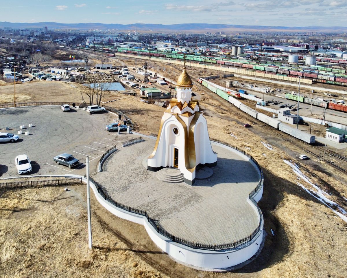 Часовня Александра Невского, Чита (Чита, город, Забайкальский край). общий вид в ландшафте, Вид с востока