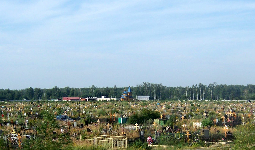 Богородское кладбище. Церковь Николая Чудотворца на Богородском кладбище. общий вид в ландшафте