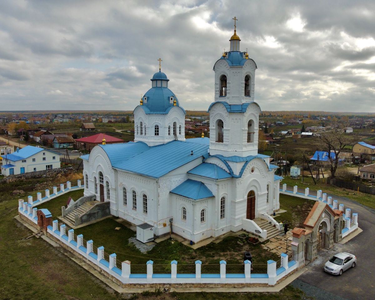 Церковь Покрова Пресвятой Богородицы, Булзи (Каслинский район, Челябинская область). фасады, Вид с запада
