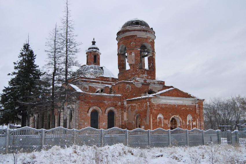 Камышево. Церковь Георгия Победоносца. общий вид в ландшафте