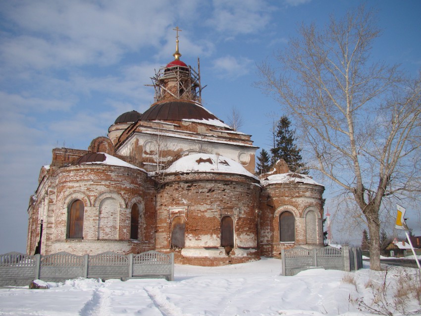 Церковь Георгия Победоносца, Камышево (Белоярский район (Белоярский ГО и ГО Верхнее Дуброво), Свердловская область). фасады, Восточная часть здания.