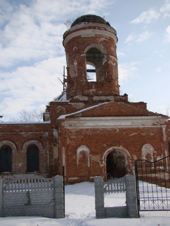 Церковь Георгия Победоносца, Камышево (Белоярский район (Белоярский ГО и ГО Верхнее Дуброво), Свердловская область). фасады, Главный вход и колокольня.