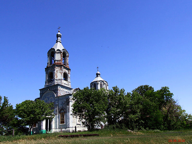 Церковь Вознесения Господня, Дальняя Полубянка (Острогожский район, Воронежская область). общий вид в ландшафте