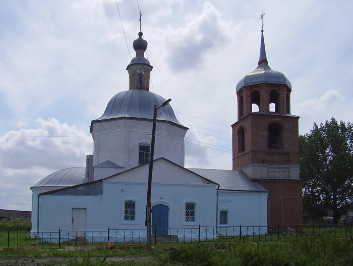 Новосолдатка. Церковь Михаила Архангела. общий вид в ландшафте