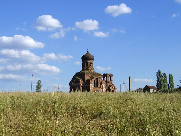 Церковь Сергия Радонежского, Куренное (Подгоренский район, Воронежская область). общий вид в ландшафте