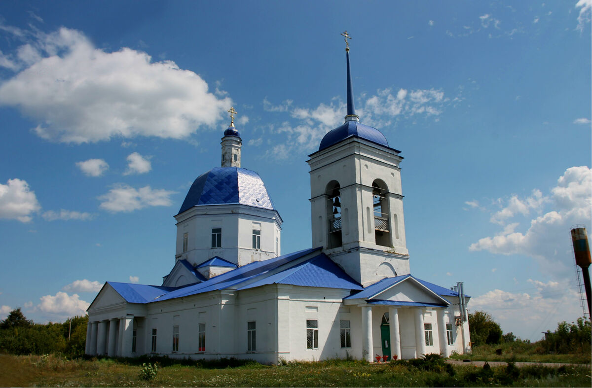 Церковь Вознесения Господня, Коршево (Бобровский район, Воронежская область). общий вид в ландшафте