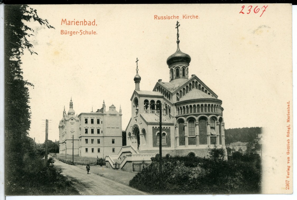 Церковь Владимира равноапостольного, Марианске Лазне (Чехия, Прочие страны). архивная фотография, Частная коллекция. Фото 1902 г.