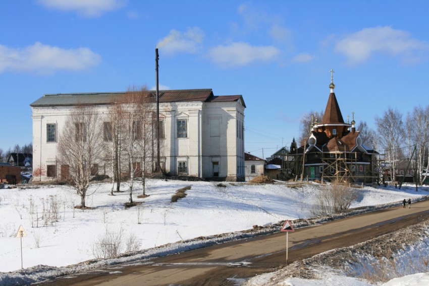 Пажга. Церковь Благовещения Пресвятой Богородицы. общий вид в ландшафте