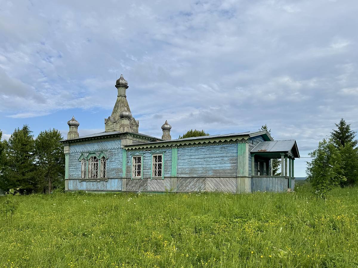 Вид с севера, фасады. Ыбский Серафимовский женский монастырь. Церковь Стефана Пермского, Ыб (Сыктывдинский район, Республика Коми)