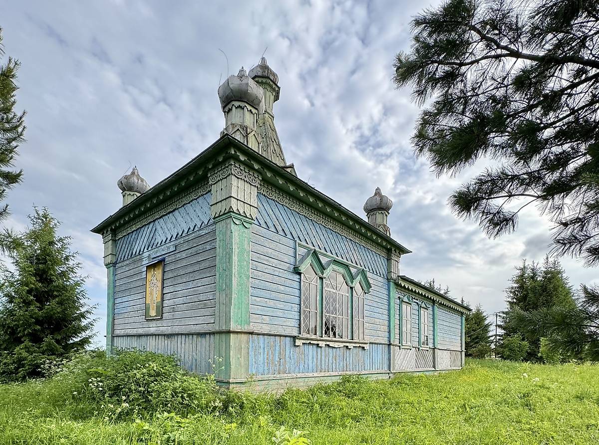 Вид с северо-востока, фасады. Ыбский Серафимовский женский монастырь. Церковь Стефана Пермского, Ыб (Сыктывдинский район, Республика Коми)