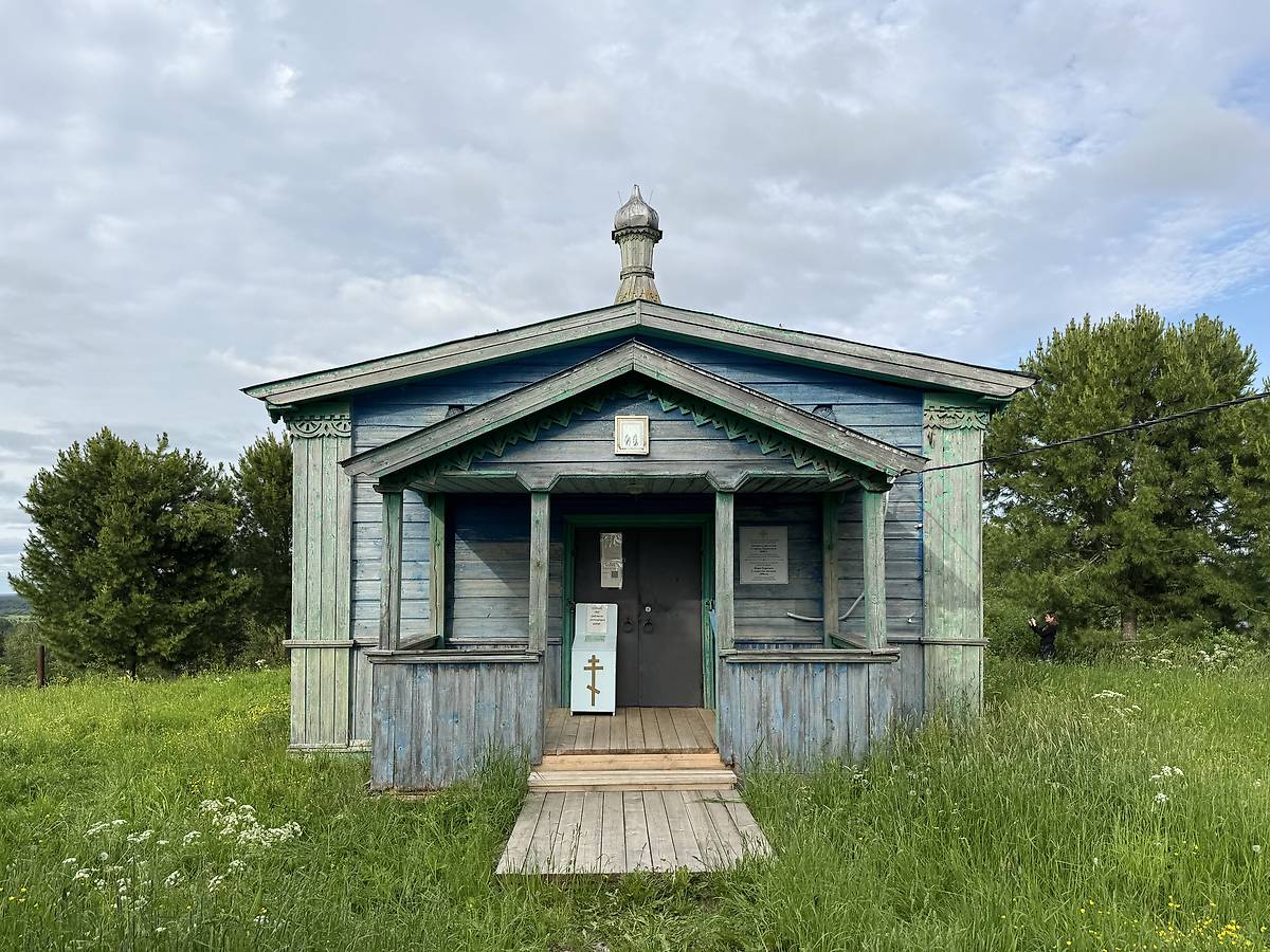 Вид с запада, фасады. Ыбский Серафимовский женский монастырь. Церковь Стефана Пермского, Ыб (Сыктывдинский район, Республика Коми)