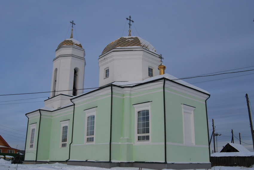Церковь Зосимы и Савватия Соловецких, Кунгурское (Ревда (ГО Ревда и ГО Дегтярск), Свердловская область). общий вид в ландшафте